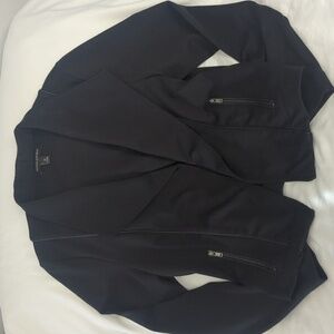 Banana Republic Black Open-Front Zip Pocket Blazer, Sz M